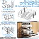 UPGRADED WD28X35779 WD28X30219 Dishwasher Upper Rack Compatible with GE Dishwasher Rack Replacement Parts with Wheel,304 Stainless Steel WD28X30219 WD28X25018 WD28X26104 GE Dishwasher Upper Rack Part