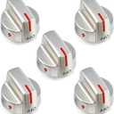 Atgestore Stainless Steel 5304509064 5304509929 Stove Knob Replacement for Frigidaire Gallery Gas Stove Parts Cooktop Control Knobs Frigidaire FGGF3036TFA Range Burner Control Knobs Metal Silver 5Pcs