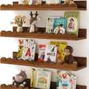 Shario Nursery Book Shelves, 4-Pack White Floating Shelves for Wall Kids, Scalloped Shelves, Wall Book Shelves for Bedroom Kids, Toddler Room, Baby Room, Nursery Decor