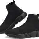 Santiro Walking Shoes for Men Lightweight High Top Sneakers Breathable Knit Athletic Running Shoes Fashion Gym Sports Shoes