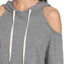 Kisscynest Womens Sweatshirts Cold Shoulder Hoodies Pullover Cut Out Tops Fall Fashion 2025 Clothes (Gray, L)