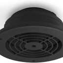 Black Soffit Exhaust Vent 4", 5", 6" Multi-Diameter Duct Compatibility UV-Stabilized ABS Integrated Backdraft Damper for Bathroom/Kitchen Fan Venting via Soffit or Eave