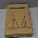 Modern Sculptures Home Decor, Silver Sailboat Decor Ornament, Boat Decorations Statue Decor, Art Sculptures and Statues, Sailboat Gifts Home Office Bathroom Shelf Decor Nautical Decor (2 Pack)