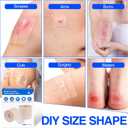 Hydrocolloid Bandages Roll 2" 19.7' Hydrocolloid Roll for Wound Care, Hydrocolloid Patch Large, Hydrocolloid Gel Bandages Hydrocolloid Dressing with Self-Adhesive, DIY Size Shape First Aid Kit