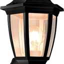 FUDESY Outdoor Wall Light Dusk to Dawn, Porch Sensor Light Black Plastic Anti-Corrosion with LED Edison Filament Bulb, Exterior Mount Lantern for House, Garage (1-Pack), FDS2542PS-B