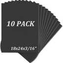 Mat Board Center, Pack of 10 Acid-Free Foam Boards, 18x24 inch Black Foam Boards, 3/16" Thick