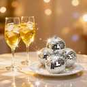 Suwimut 9 Pack Mirror Disco Ball, 4 Inch Small Mirror Ball Ornaments Silver Hanging Disco Balls with Attached String for Reflect Light, Party Favor, Home Bands Decorations, Stage Props, Christmas
