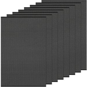 UPINS 8Pcs Black Mesh Sheets Plastic Eyes Mesh Printable Fursuit Eyes Mesh for Mask Water-Repellent PVC Eye Mesh for Handicrafts Making Cosplay Mask DIY Craft Projects Supplies 11.8" x 7.87"