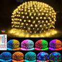 OYCBUZO 204 LED Net Lights, 9.8ft x 6.6ft 35 Colors Changing Christmas Mesh String Lights, Connectable Fairy Light Waterproof Outdoor Christmas Decorations for Tree Bushes Holiday Party Garden