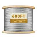 3/16" Stainless Steel Cable, 600FT Wire Rope Aircraft Cable for Pulling, Lifting, Deck Cable Railing, String Lights and DIY Balustrade, 7 x 19 Strands Construction