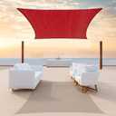 ColourTree 8' x 10' Red Sun Shade Sail Rectangle CTSLR8 - Canopy Mesh Fabric UV Block UPF50 - Commercial Heavy Duty - 190 GSM 