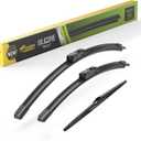 Raidbee Silicone Windshield Wiper blades 3 pack Replacement for MAZDA CX5 CX9 CX-5 CX-9 2023 2022 2021 2020 2019 2018 2017 All-Season Silicone Windshield Wipers 24" 18" 14"