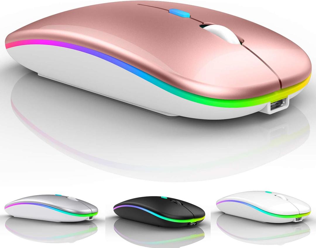 Bluetooth Mouse for iPad, Wireless Mouse for MacBook Air/Pro, Chromebook, Laptop - Rose Gold