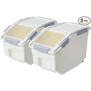 CITY BABY 2 Pack Airtight Flour Storage Container With Scoop,Dry Food, Sugar, Baking Supplies,Rice Container Set -BPA Free- Pet Food Storage Container,Dog Cat Birds Food Bin(13LB)