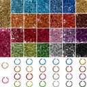 7800 Pieces Chainmail Jump Rings 26 Colors 6mm Open Aluminum Colored Jump Rings for Choker Necklaces Bracelet Jewelry Making DIY Craft