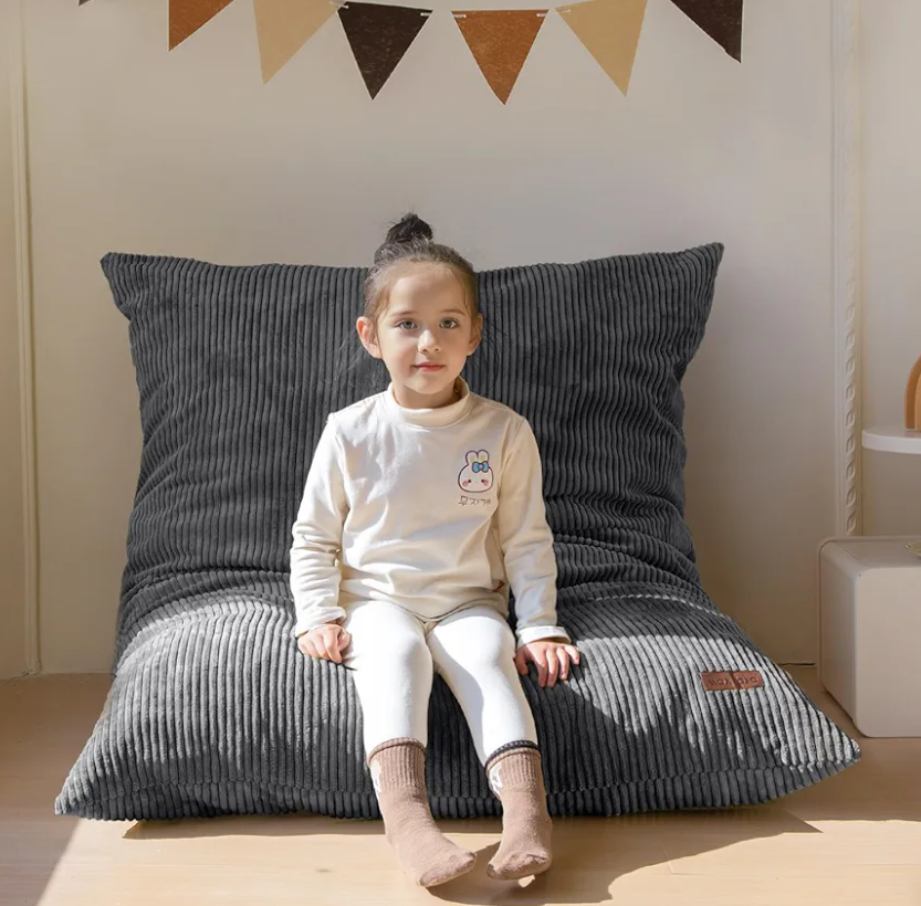 MAXYOYO 3 in 1 Kids Bean Bag Chair Bed, Convertible Chair Folds from Bean Bag to Lounger, Child Floor Sofa for Gaming, Reading, Floor Mattress with High-Density Foam Filling