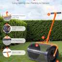 VEVOR Compost Spreader, 24 in Wide Peat Moss Spreader with T Shaped Handle, 3 Heights Adjustable, Powder-Coated Steel Garden Peat Moss Roller, Heavy Duty Grass Seed Spreaders for Planting Seeding