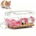 8-in-1 PET Hamster Cage, No Assembly Required, Includes All Necessary Accessories, Small Desktop/Breeding/Nursery Cage, 19.69×14.17×12.6 in, Fits Small Spaces & Kid’s Room, for Dwarf & Baby Hamsters