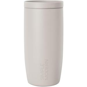 Simple Modern Travel Coffee Mug Tumbler with 360 Lid | Ceramic-Lined Insulated Stainless Steel Cold Brew Iced Coffee Cup Thermos | Gift for Women Men Her Him | Voyager Signature | 16oz | Almond Birch