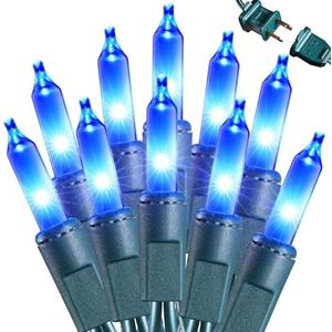 Joomer LED Christmas Lights, 19.5FT 100 LED Blue Christmas Tree Lights, Connectable Waterproof Mini String Lights Plug in for Indoor Outdoor Home Christmas Decoration