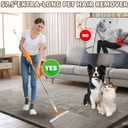 Carpet Rake for Pet Hair Removal -Reusable Pet Hair Remover, 57.5 Adjustable Long Handle Cat Dog Carpet Rake Scraper with Patented Design,Tool for Deep Cleaning Carpets, Rugs, Mats Stairs