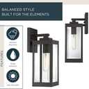 Quoizel Westover 14" Outdoor Wall Sconce, 1-Light Western Bronze with Clear Beveled Glass, E26 Base, Wet Rated, 14.25" H