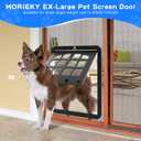 Large Dog Screen Door, 13 x 17 inches Flap Opening Dog Door for Screen Door with 4 Entry Ways, Magnetic Self-Closing Pet Screen Door for Dogs Cats, Black