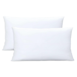 Throw Pillows Set of 2, White 12x20 in Pillow Inserts with 100% Cotton Cover,Bed and Couch Decorative Stuffer Pillows,Indoor Pillows for Sofa