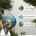 XIAOAIKASet of 3 Stained Glass Style Ornaments, Christmas Tree Hanging Decorations and Acrylic Window Suncatchers, Butterfly, Hummingbird and Sea Turtle Designs, for Women Mom