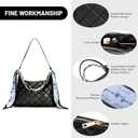Quilted Shoulder Bag for Women Faux Leather Cute Hobo Handbags with Zipper Mini Clutch Purse Trendy Y2K (Black)
