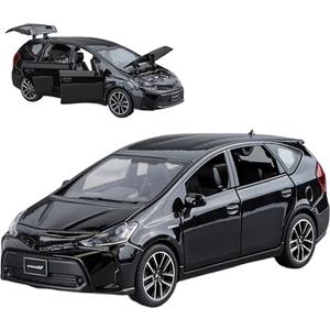 ERBADIHAGO Toy Cars Prius SUV 1/30 Metal Model Car Pull Back Car Toys with Light and Sound Toys Car Collectible Model for Children Age 3 + Year Old (Black)