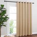 NICETOWN Sliding Door Blinds Window Treatment, Blackout Patio Door Curtain Panels, Privacy Thermal Drapes for Department (Biscotti Beige, W80 x L84)