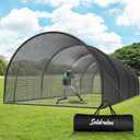40FT Baseball & Softball Batting Cage for Backyard  Enclosed Net with Pitching Machine Hole, Fiberglass Pole System, Carry Bag, Ideal for Home Hitting & Pitching Practice, 40 x 12 x 10 ft
