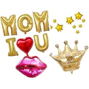 HAPPY MOTHER'S DAY Aluminum Foil Balloon Set 32 Inches Letter Balloon Decoration for Mother's Day Party (MOM-LOVE-U)