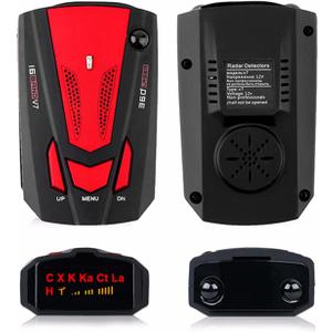 Detector for Cars, Car Electronic Dog Detectors 360 Degree Long Range Detection with Vehicle Speed Alarm System, City/Highway Mode, Led Display, Memory Function(Red)