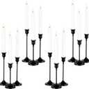 12 Pack Black Candlestick Holders, Vintage Taper Candle Holders Set in 3 Sizes for Dining Table, Fireplace, Party Decor
