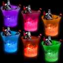 5 Pcs LED Ice Bucket Bulk 5L Large Capacity Wine Light Ice Bucket Drink Container with 7 Color Glowing Champagne Bucket Beer Wine Cooler Bucket for Party Bars Restaurant Home, Battery Powered