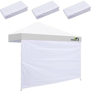 Canopy Sidewalls 10x10 ft, 3 Pack Pop Up Tent Walls, Waterproof & UV Protection 210D Oxford, Velcro Easy Install for Event, Outdoor, Party, Camping, White (Sidewalls Only)