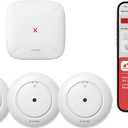 X-Sense Wi-Fi Water Leak Detector, Smart Water Sensor Alarm, Water Detector Alarm with 1700 ft Transmission Range for Kitchens, Basements, Bathrooms, 3 Water Detectors & 1 Base Station, Model SWS54