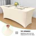 Obstal 6 Pack Stretch Spandex Table Covers for 6 Foot Tables - 6 FT Universal Rectangular Fitted Tablecloth Protector for Wedding, Banquet, Party (Cream, 72 Length x 30 Width x 30 Height Inches)