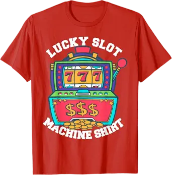 Lucky Slot Machine Tee Casino Las Vegas Gambling T-Shirt L