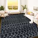 Istana 9x12 Area Rug - Black 9 x 12 Area Rugs for Living Room - Foldable 9x12 Rugs for Bedroom/Living Room Rug - Stain Resistant Washable Rugs - Eco-Friendly Area Rugs