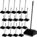 Leumoi 20 Pcs Lobby Dust Pan 36.6 Inch Upright Dust Pan with Serrated Yoke Dustpan Long Handle Plastic Commercial Dustpan for Wet Dry Floor Cleaning Home Office Restaurant Indoor Outdoor Use (Black)