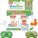 WaterDam A-Series Swimming Ear Plugs Ultra Comfy Great Waterproof Earplugs (Mixed Sizes, Size 0+1A: Infants Babies Toddlers 3-18months (Clear Orange))