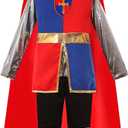 SIZGAROOT Knight Costume Kids Boys Medieval Knight Costume Halloween Party Dress Up (10-12 Years)