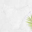 YELAIVP Women's V Cut Bikini Bottom Cheeky High Waisted High Cut Swimsuit Bathing Suit Bottoms (White)