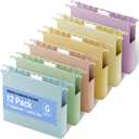 XINGIA Plastic Hanging File Folders Letter Size,1" Expandable File Folders Hanging with Tabs,12 Pack Hanging Folders for School Office Home Filling Cabniet,Hanging File Organizer for File Frame Box