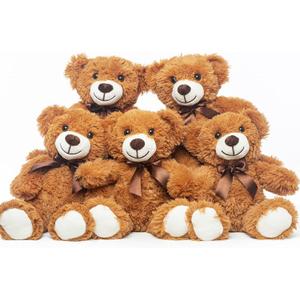 5 Pack Teddy Bears Bulk Teddy Bear Stuffed Animal Baby Shower Bear Plush Gifts for Christmas Valentine;s Day Mother's Day for Kids or Adults (5 Dark Brown)