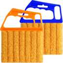 2 Pcs Blind Cleaner Duster Tool,Blind Dusters for Cleaning,Cleaning Brush,7 Finger Dusting Cleaner Tool for Window & Air Conditioner,Window Blinds Cleaner Microfiber Washable