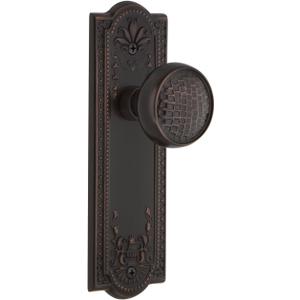 Nostalgic Warehouse Meadows Plate Single Dummy Craftsman Door Knob in Timeless Bronze